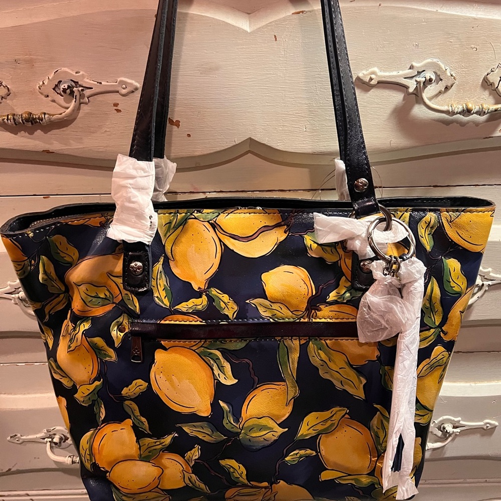 Patricia Nash Lemon Print Tote Bag